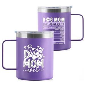 Dog Mom Gifts for Dog Lover Gift, Insulated Mug- Purple